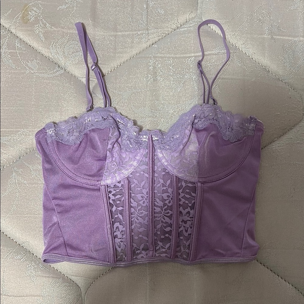 Lavender Lace Corset Top